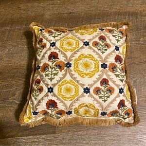 Bella Lux Needlepoint Floral Decor Throw Pillow 14 By 14 Square